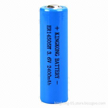 3.6V Lithium Rechargeable Battery, 14505H, 2400mAh Capacity